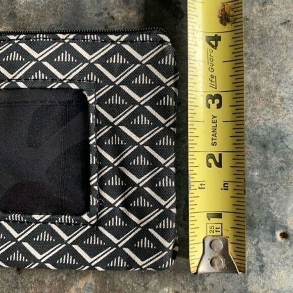 Minimalist Black White Geometric ID ZIPPER POUCH WRISTLET - Picture 6 of 6